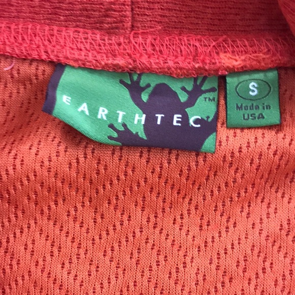 New! Earth Tec small rust long ruffled cardigan . - Picture 5 of 9